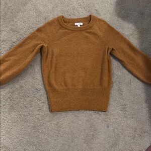 LC Lauren Conrad Brown Crew Neck Sweater with Ribbed Cuffs